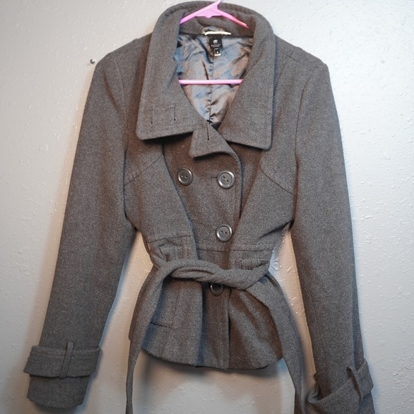 Ashley By 26 International Jackets & Blazers - Ashley By 26 International Juniors Dark Grey Button Down Winter Coat Size Large